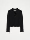Hand Distressed collar knit001 - Black-Taekh-APOC STORE