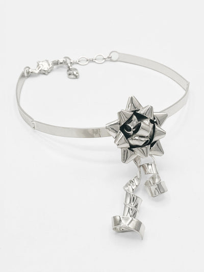 SILVER GIFT WRAP CHOKER-RAPHAEL EVERDEEN-APOC STORE