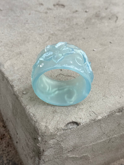 Flower Bangle - Blue Quartz