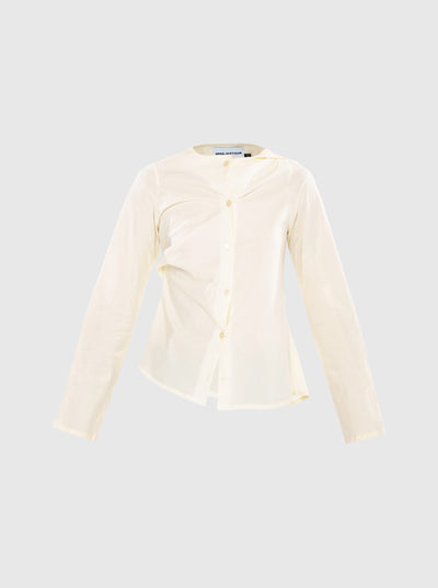 Long sleeve draped button-up shirt-Nensi Avetisian-APOC STORE