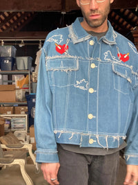 Daydream: Handmade Chainstitch Deconstructed Denim Jacket-Jetpack Hom(m)e-APOC STORE