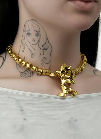 GOLD GIFT WRAP NECKLACE-RAPHAEL EVERDEEN-APOC STORE