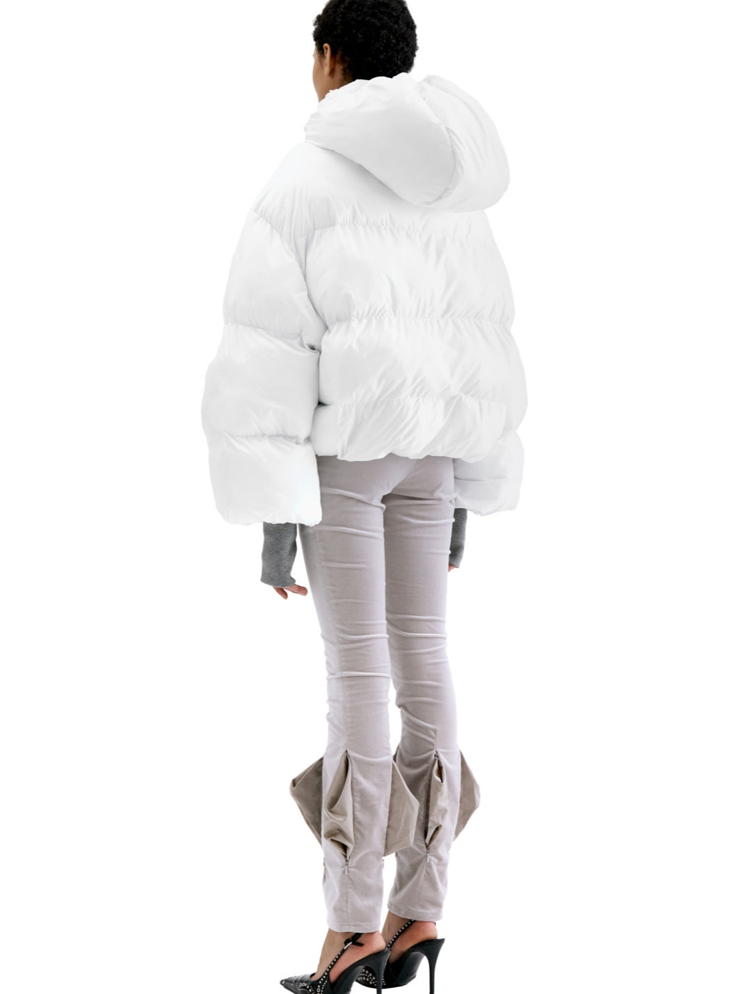 FLAMING HEART PUFFER - WHITE-Clara Colette Miramon-APOC STORE