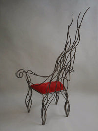 Iron High Back Chair in the manner of André Dubreuil c.1990-Myakin-APOC STORE