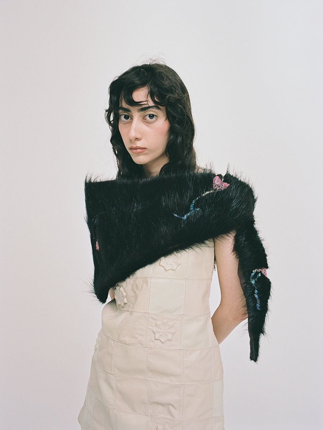 Fur Bolero with Embelishments-Nensi Avetisian-APOC STORE