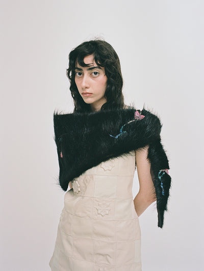 Fur Bolero with Embelishments-Nensi Avetisian-APOC STORE