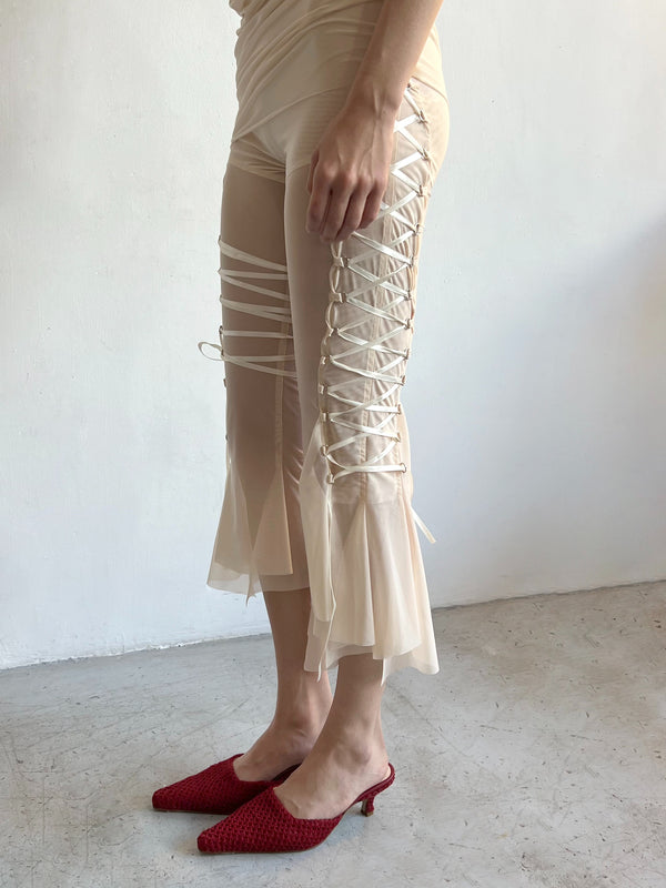 Mesh capri with lacing on the sides-Nastyamasha-APOC STORE