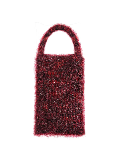Mini fluffy hand bag - Red-Raquel de Carvalho-APOC STORE