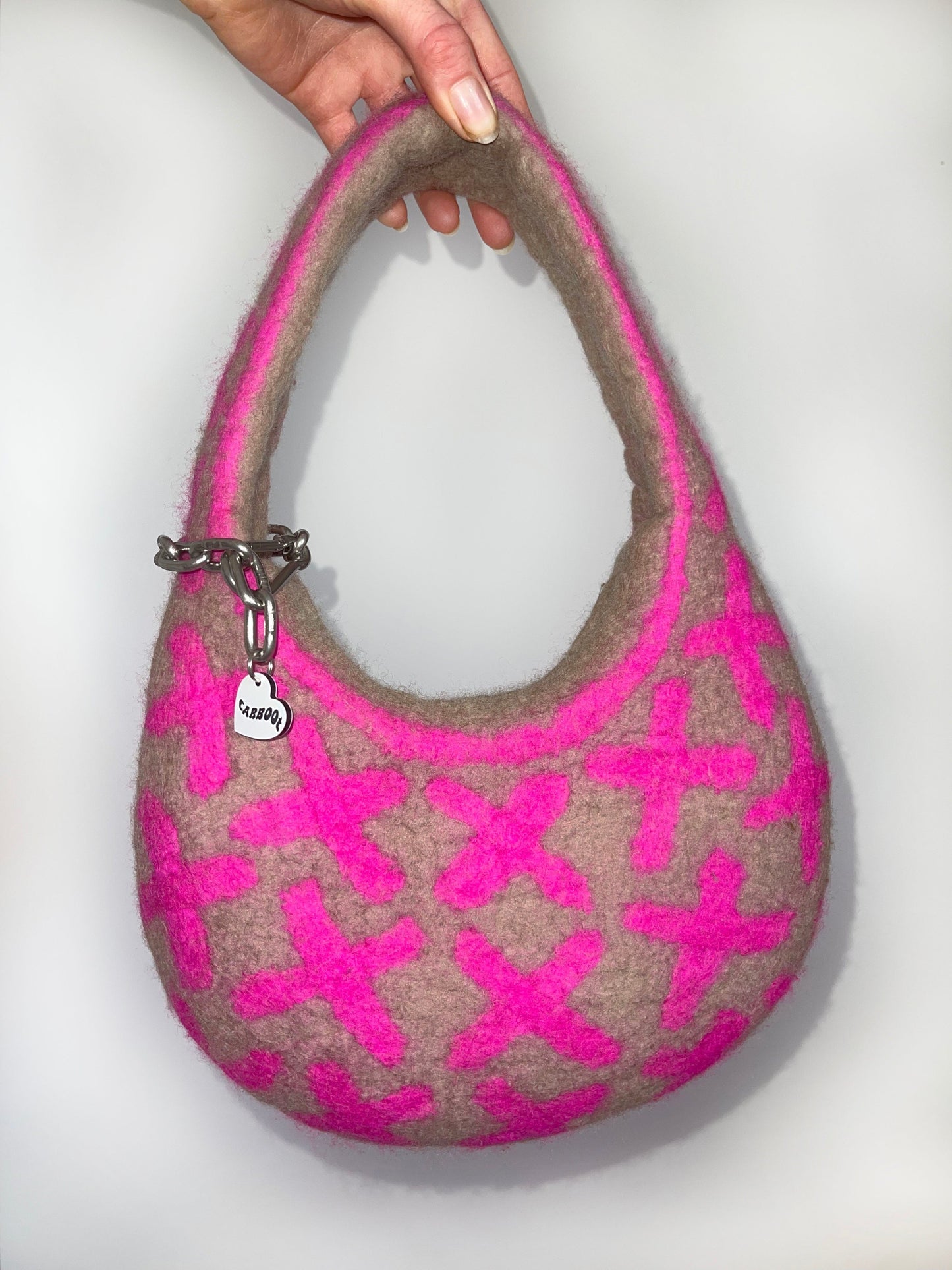 1 of 1 Saddle Bag - Beige / Fuchsia-Carboot-APOC STORE