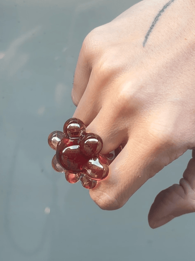 BubbleXXL Ring Red Pink-Pia Glassworks-APOC STORE
