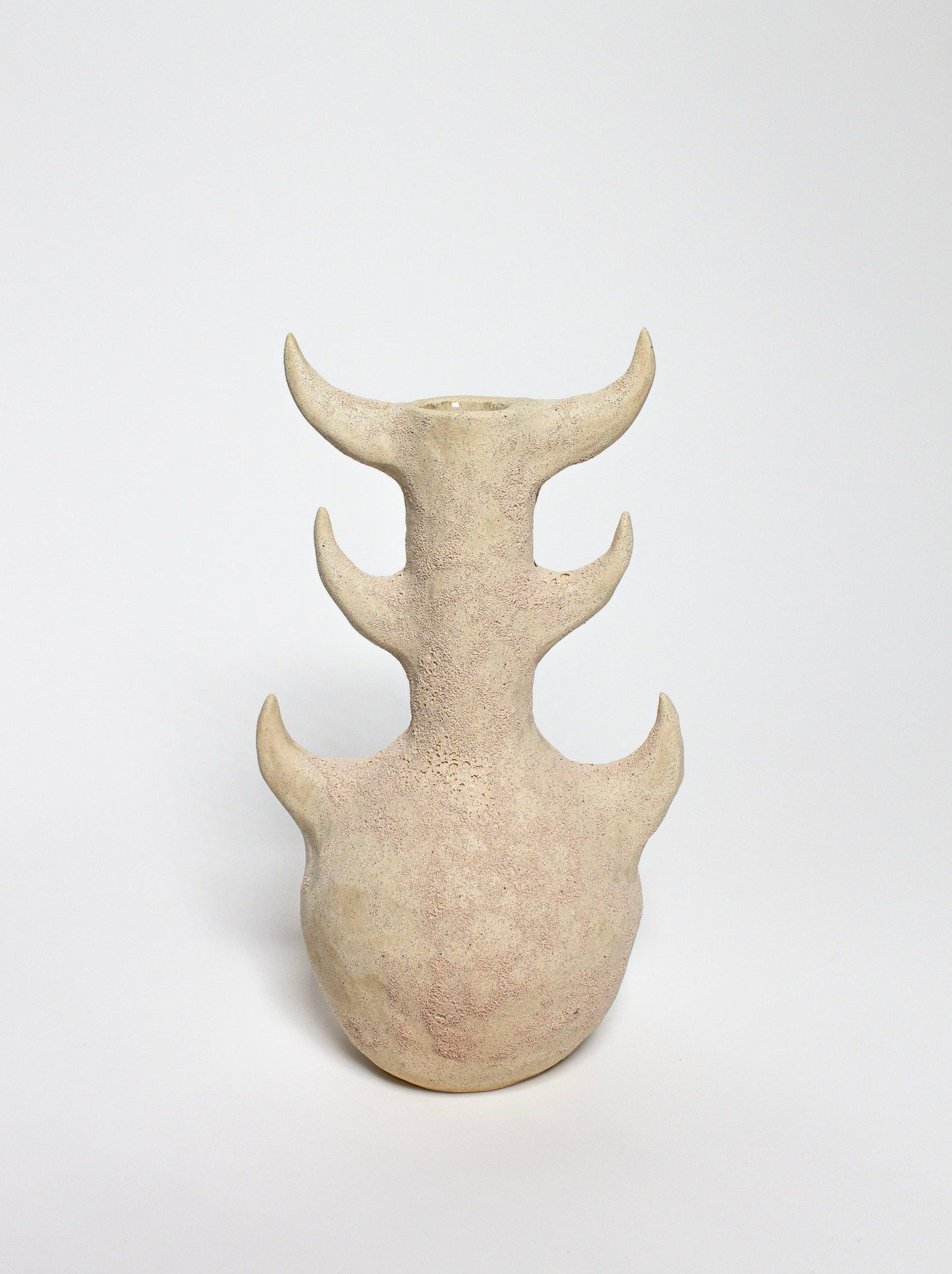 Beige textured vase-Cléo SJölander-APOC STORE