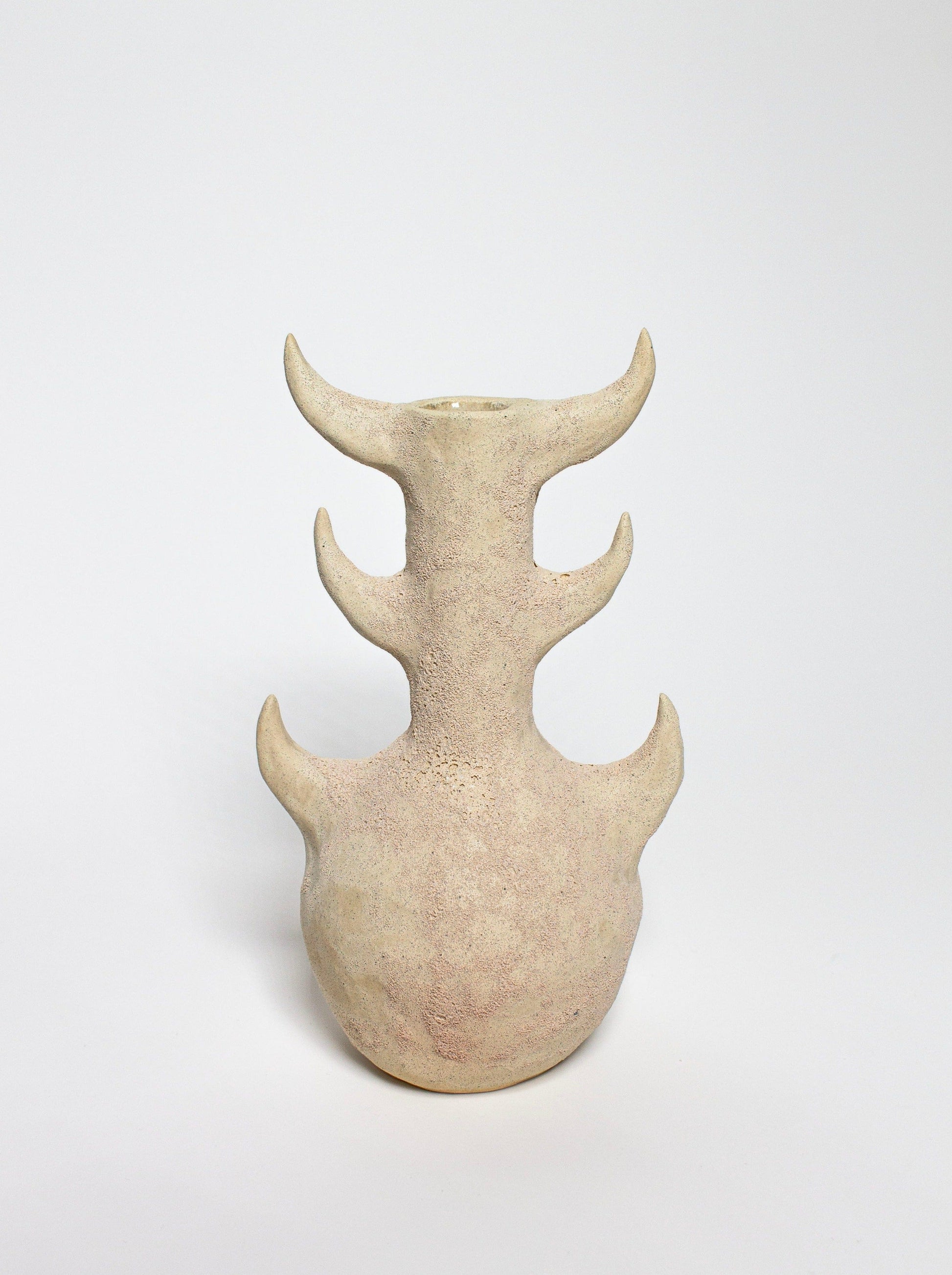 Beige textured vase-Cléo SJölander-APOC STORE