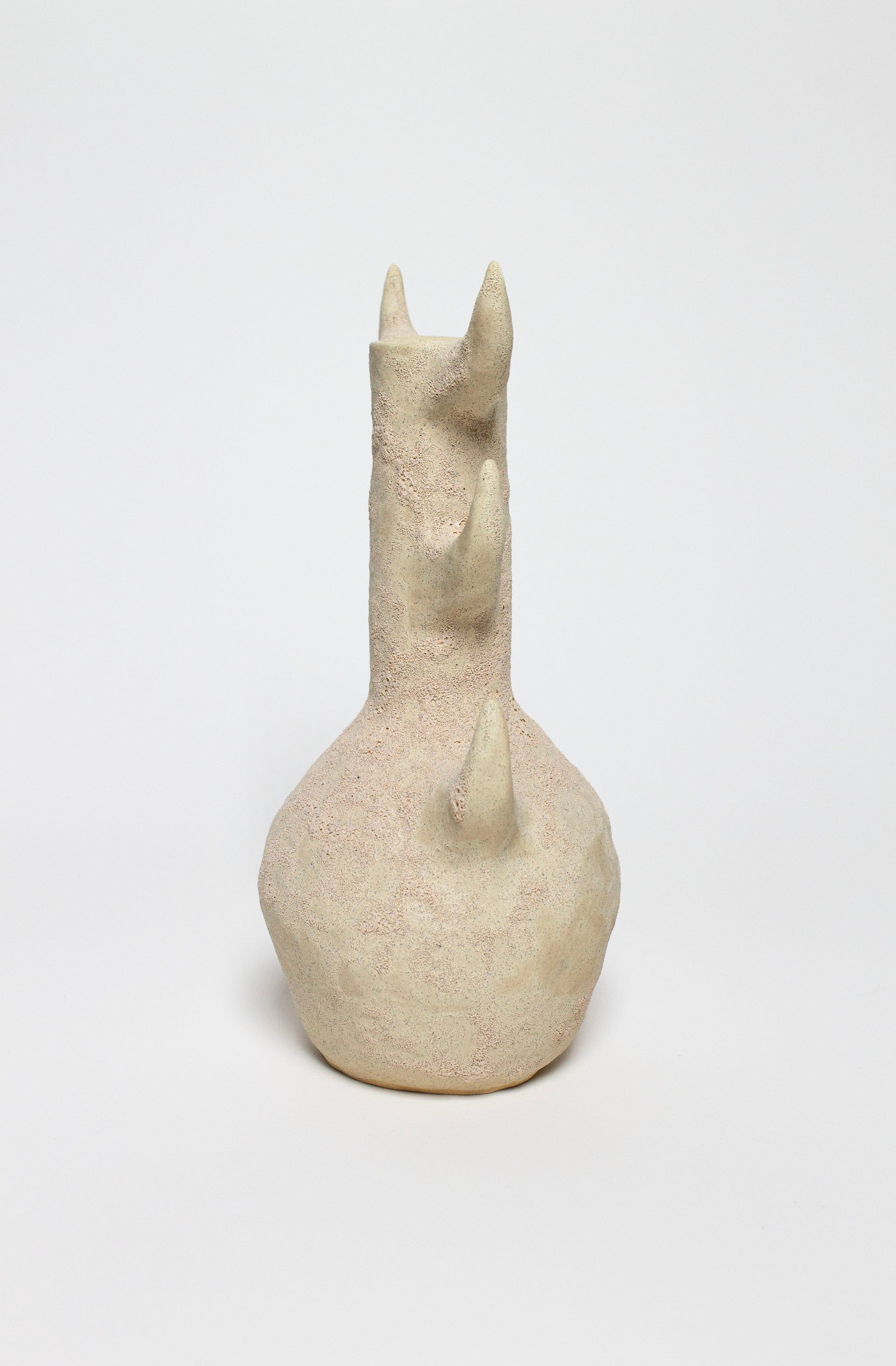 Beige textured vase-Cléo SJölander-APOC STORE