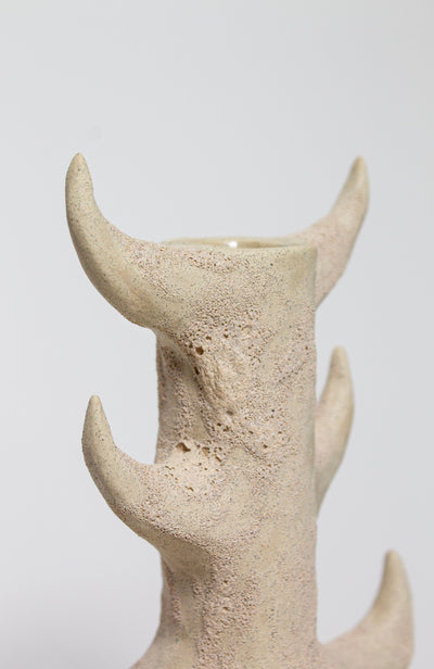 Beige textured vase-Cléo SJölander-APOC STORE