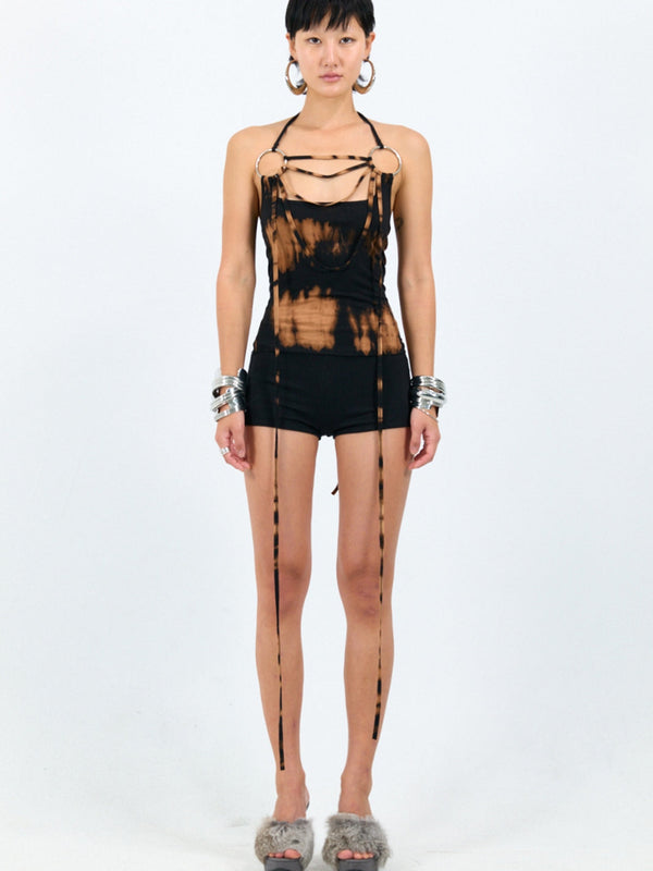 Ring halter tank black camel-Nibgnus-APOC STORE