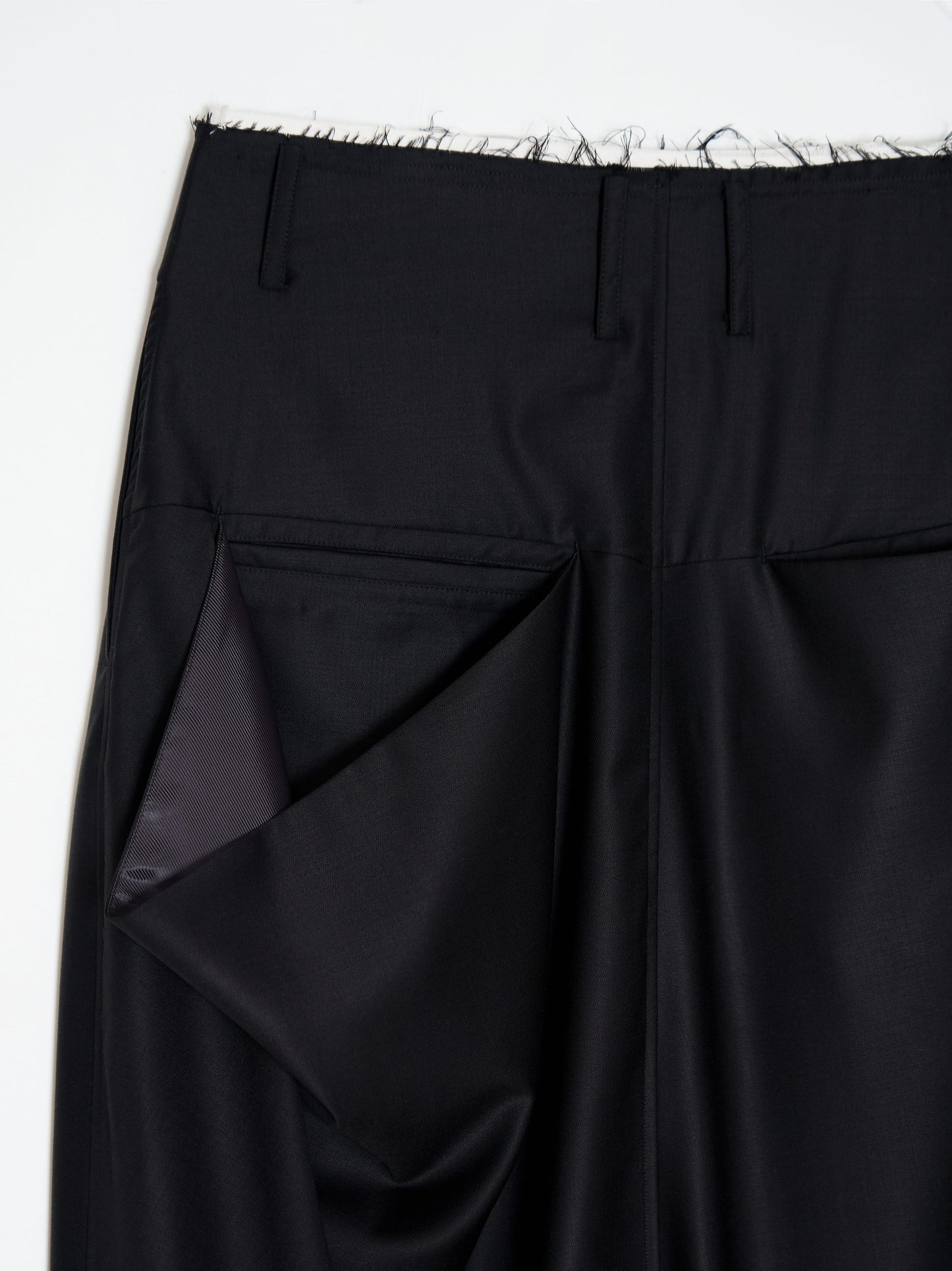 Wide Draped Back Pocket Pants 001 _ Black-Taekh-APOC STORE