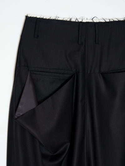 Wide Draped Back Pocket Pants 001 _ Black-Taekh-APOC STORE