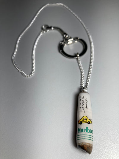 Painted Cigarette Butt Necklace (White)-Jetpack Hom(m)e-APOC STORE