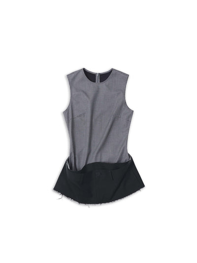 Plaid Tank Panel Deconstructed Top-TRINITE Studio-APOC STORE