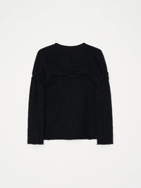 Glitch Draped Top Cashmere knit 002 - Black-Taekh-APOC STORE