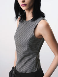 Plaid Tank Panel Deconstructed Top-TRINITE Studio-APOC STORE