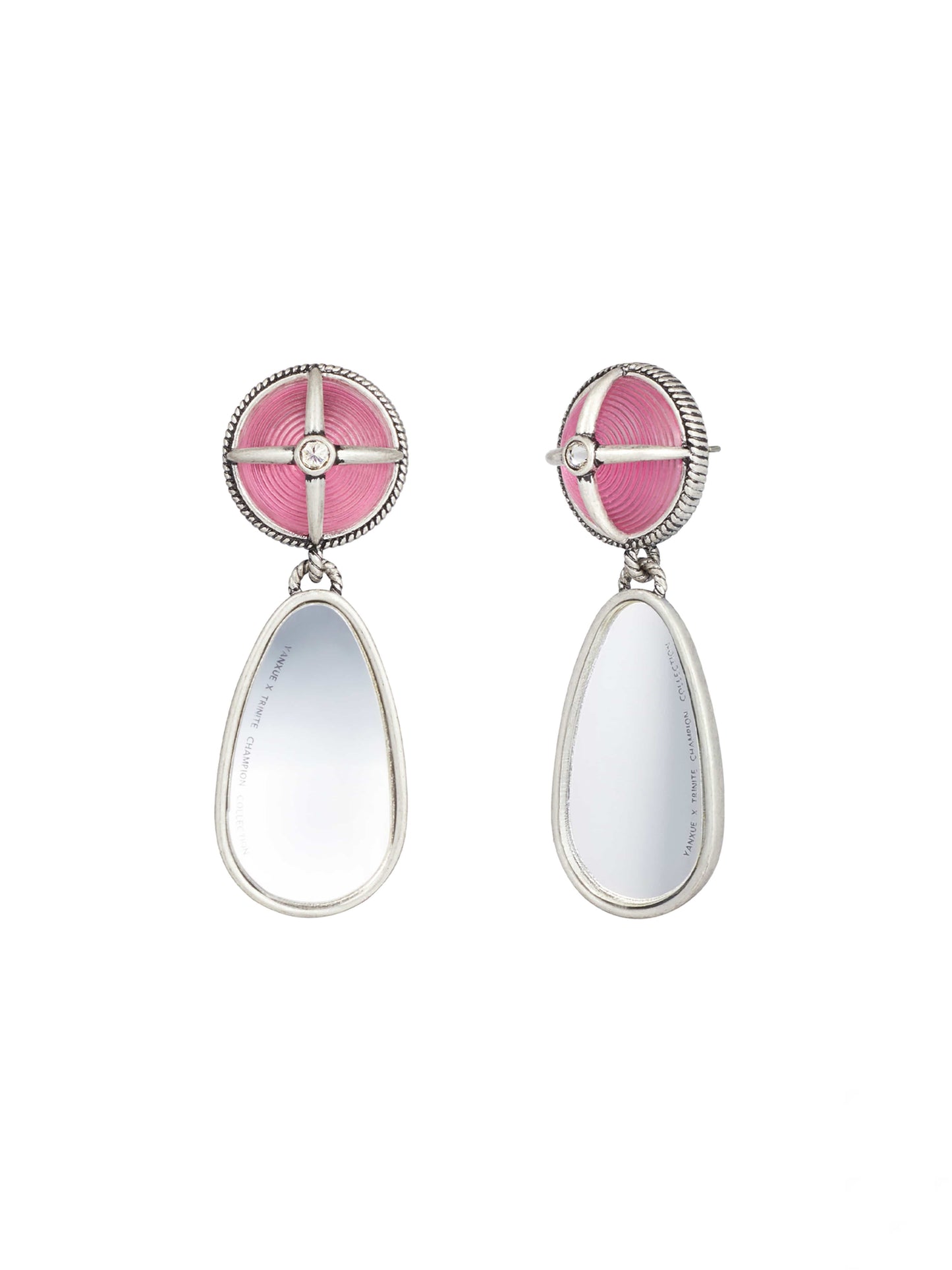 Vintage Motorcycle Mirror Pink Earrings-TRINITE Studio-APOC STORE