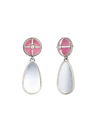 Vintage Motorcycle Mirror Pink Earrings-TRINITE Studio-APOC STORE