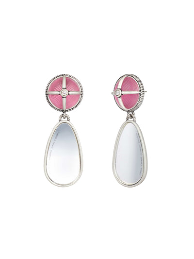 Vintage Motorcycle Mirror Pink Earrings-TRINITE Studio-APOC STORE