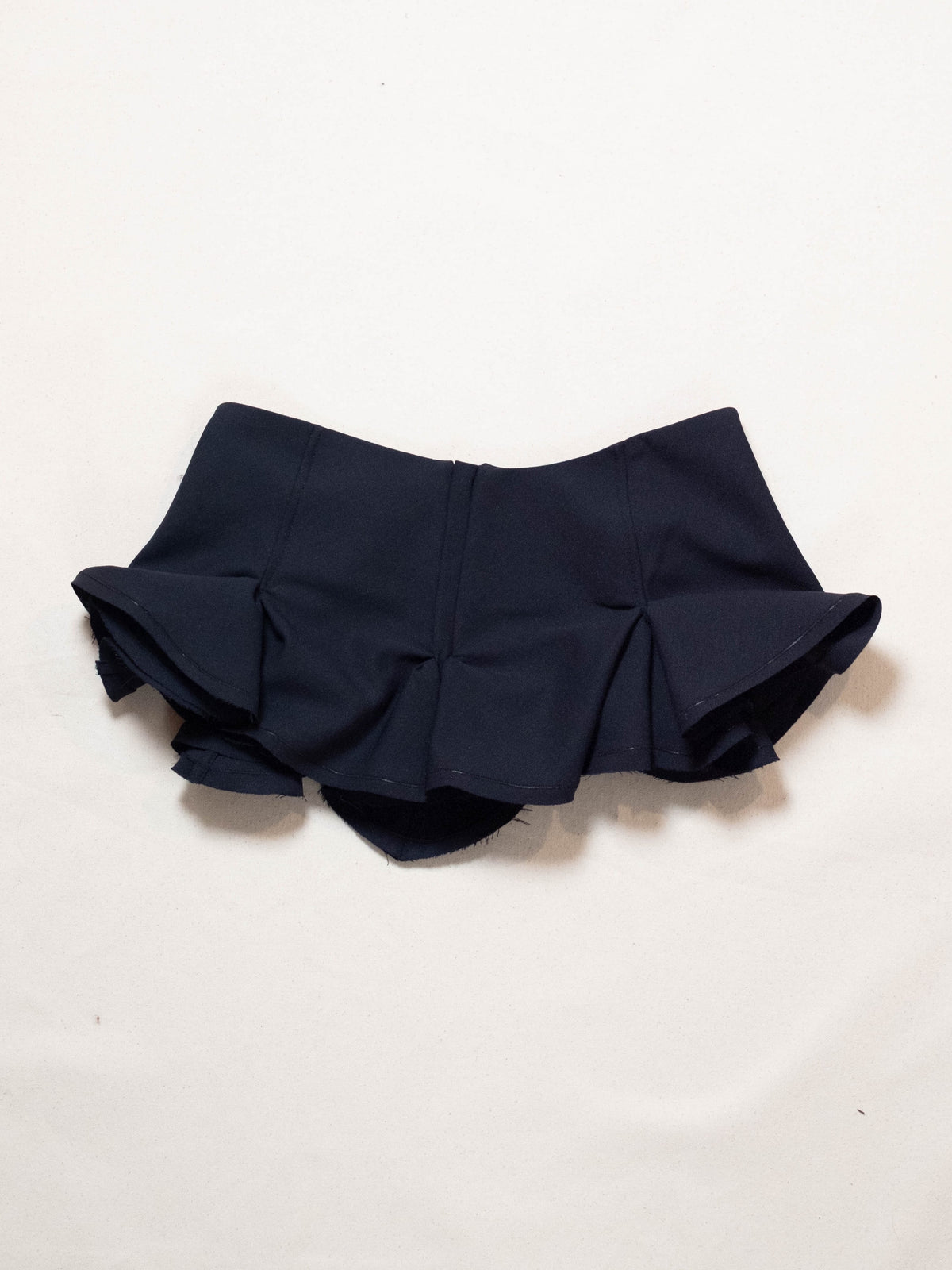 Slutty Mini Skirt in Navy Wool-Pedro Trindade-APOC STORE