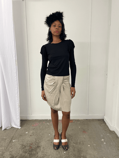 Black Fringe Long Sleeve-Melissa Tida-APOC STORE
