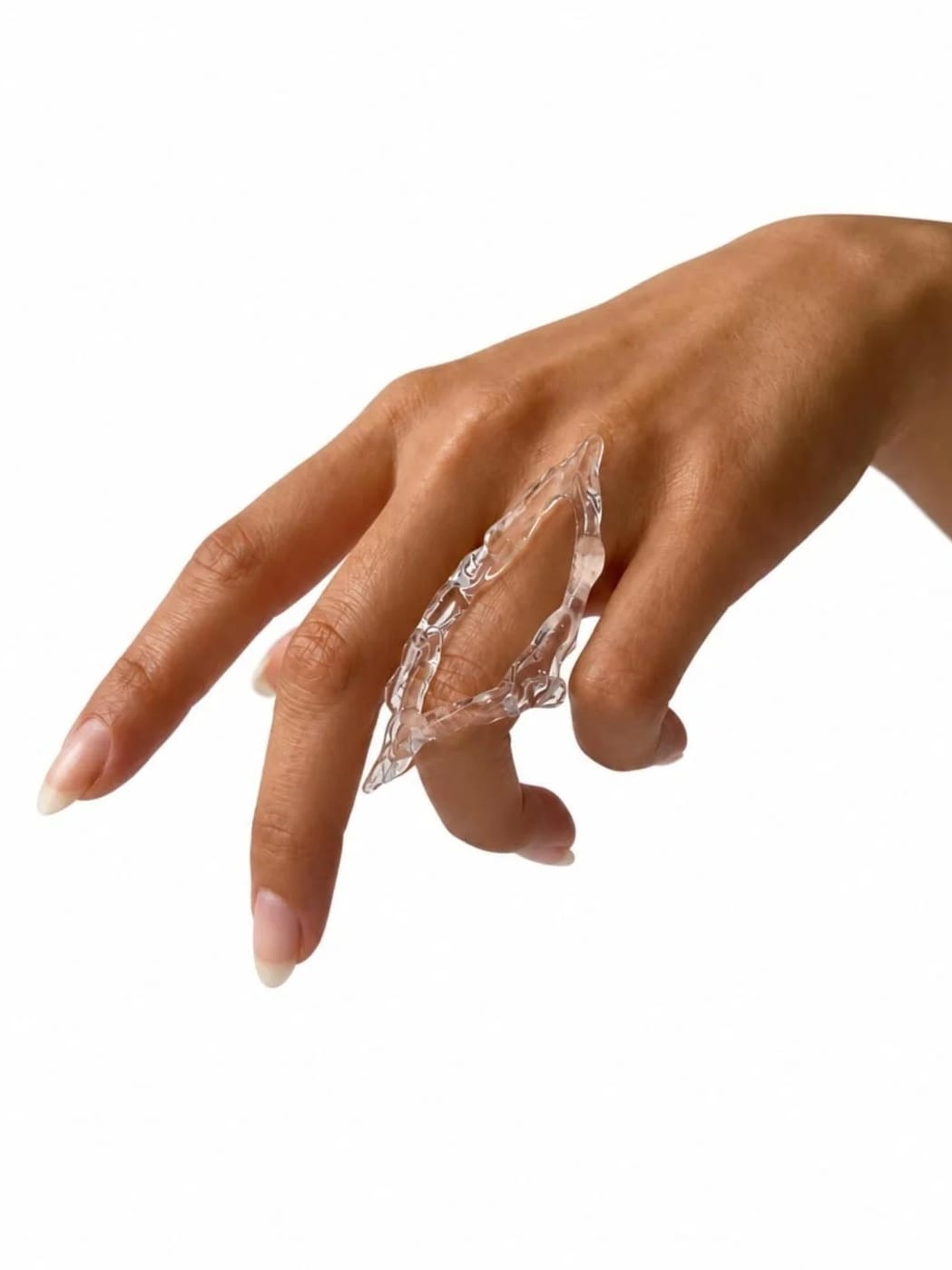 Rombo Long Glass Statement Ring 0016-Rain and Rivers-APOC STORE