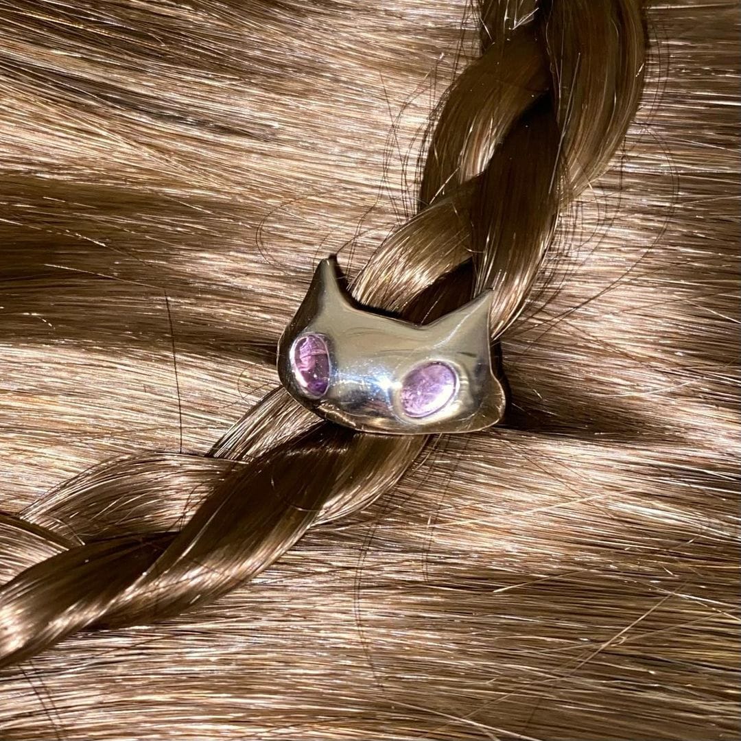 Bubble Kitty ring in Amethyst-MGN-APOC STORE