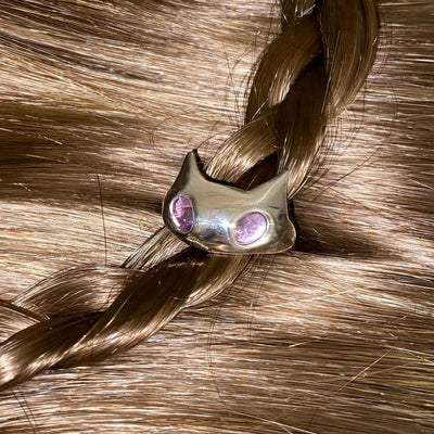 Bubble Kitty ring in Amethyst-MGN-APOC STORE
