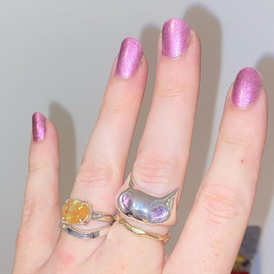 Bubble Kitty ring in Amethyst-MGN-APOC STORE