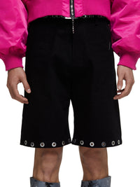 Eyelet Denim Shorts-XIMONLEE-APOC STORE