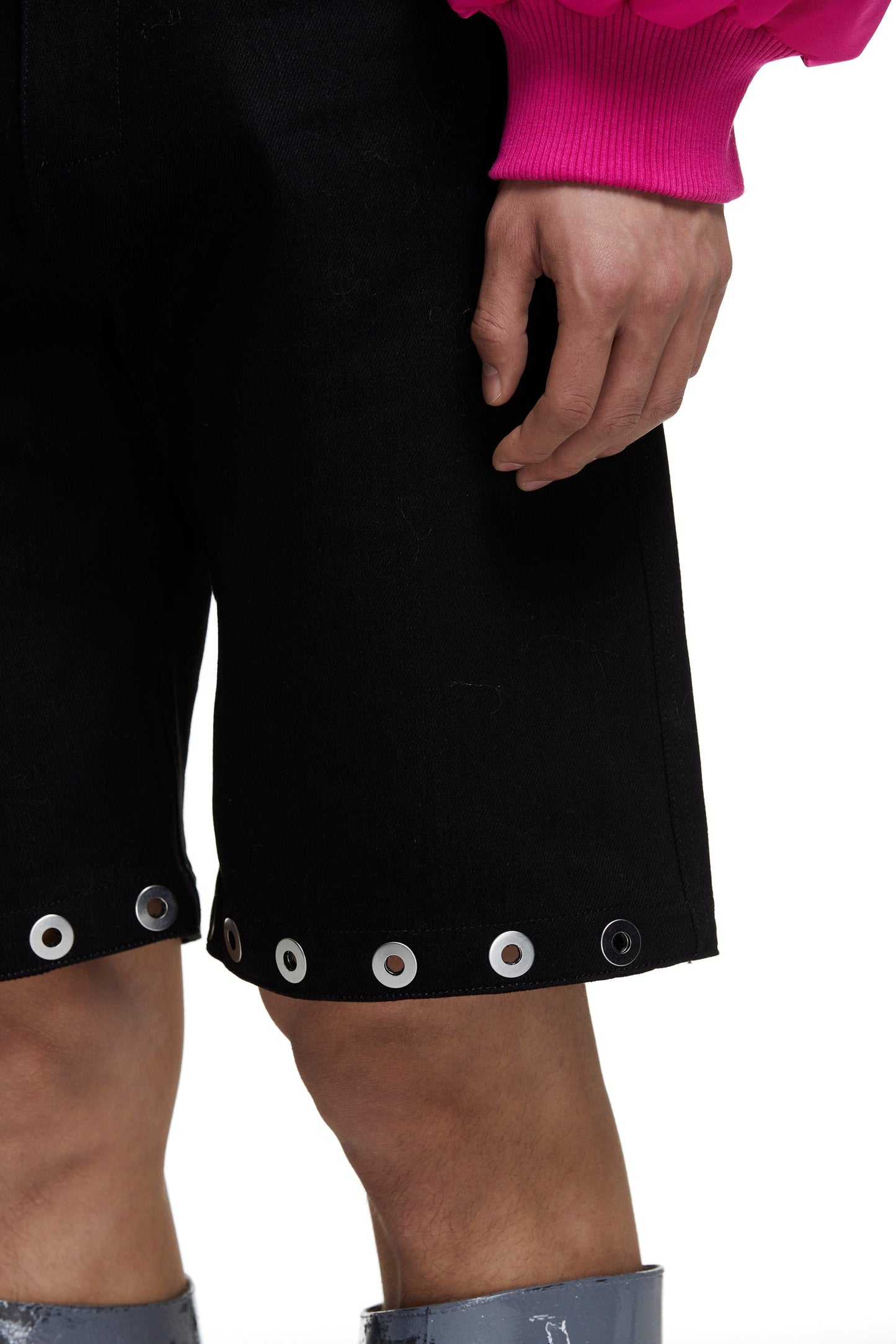 Eyelet Denim Shorts-XIMONLEE-APOC STORE