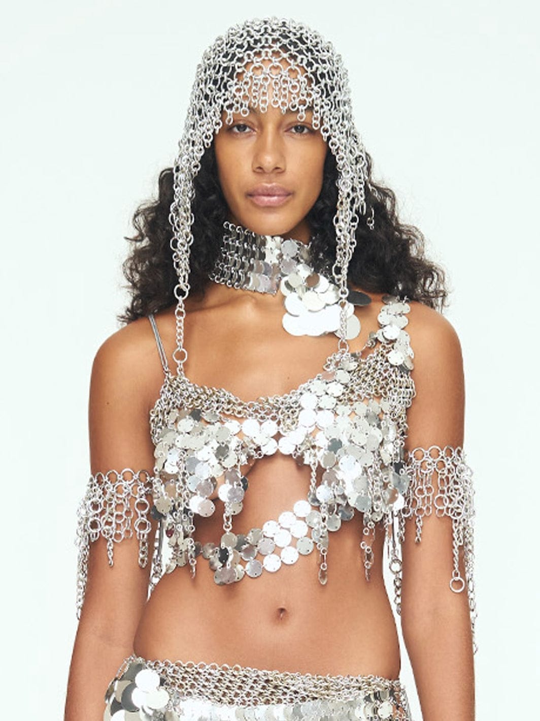 Aluminum Disc Fringe Top - SILVER-JALACONDA-APOC STORE