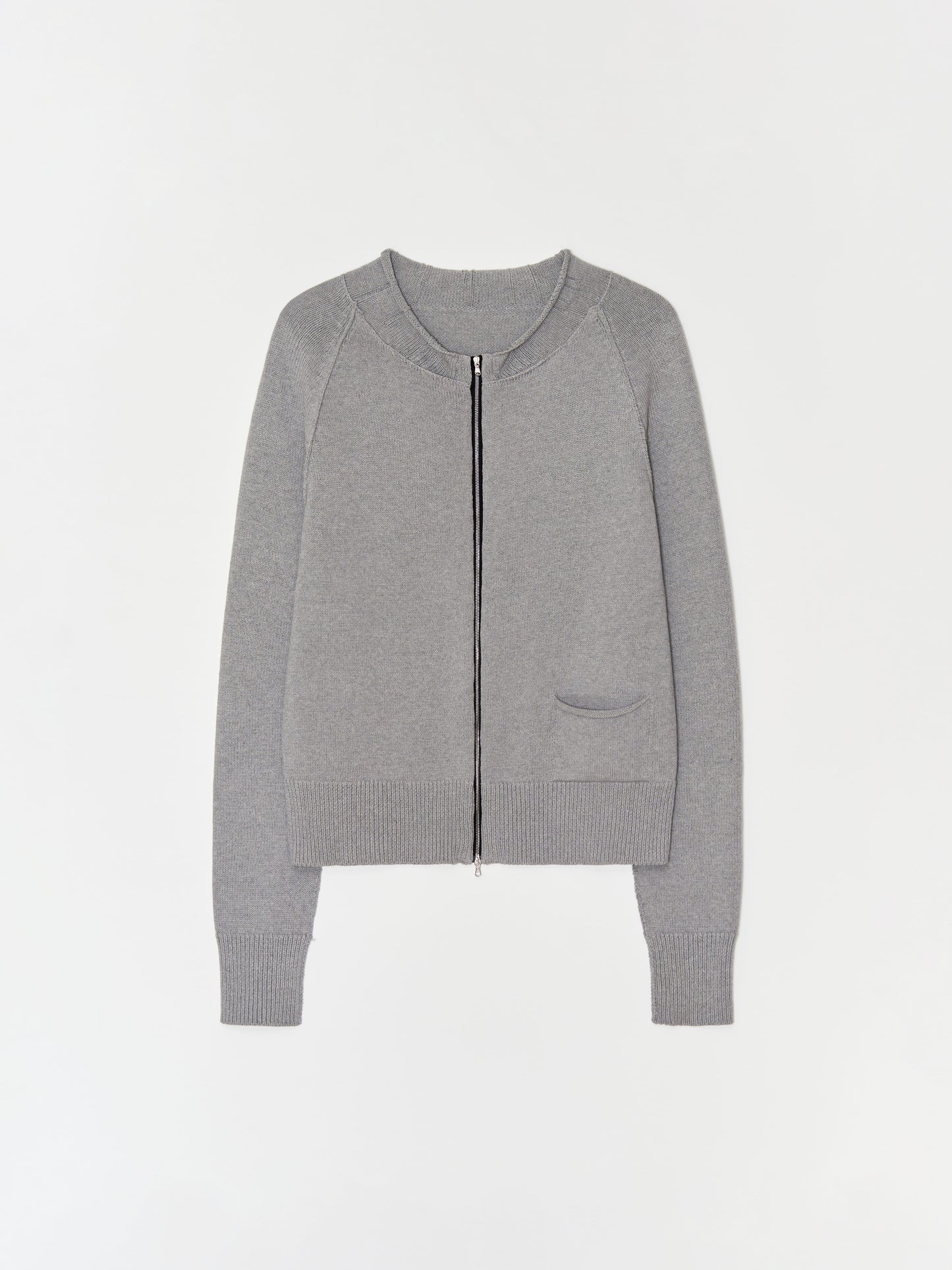 Double zip Cotton Cardigan 001 _ Gray-Taekh-APOC STORE