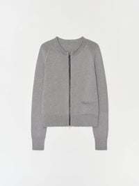 Double zip Cotton Cardigan 001 _ Gray-Taekh-APOC STORE