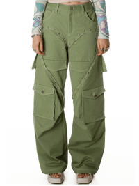 HEART CARGO PANTS KHAKI-Nibgnus-APOC STORE