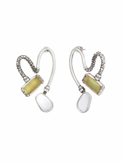 Vintage Motorcycle Light & Heart Rearview Mirror Earrings-TRINITE Studio-APOC STORE