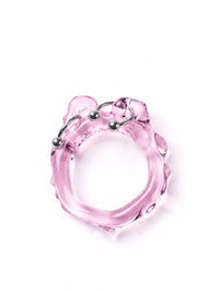 Organic Pierced Glass Ring 0062-Rain and Rivers-APOC STORE