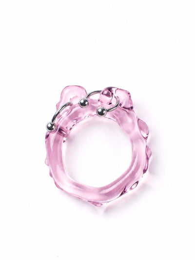 Organic Pierced Glass Ring 0062-Rain and Rivers-APOC STORE