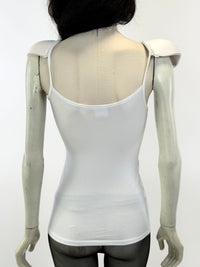 White Shoulderpad Bra Top-Lou de Bètoly-APOC STORE