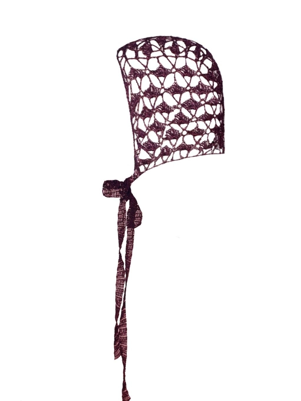 Crochet lace metallic bonnet - Red-Raquel de Carvalho-APOC STORE