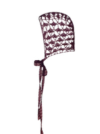 Crochet lace metallic bonnet - Red-Raquel de Carvalho-APOC STORE