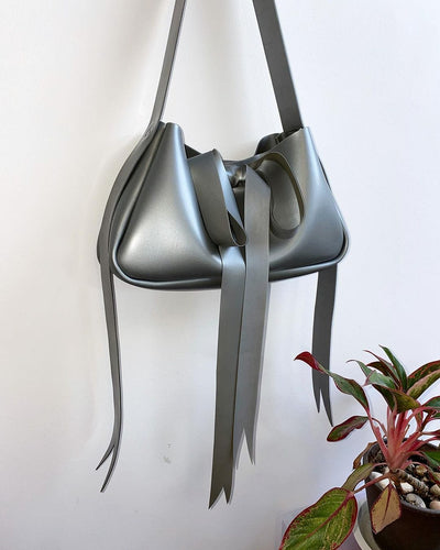Latex Bow Bag Silver-Soft Skin Latex-APOC STORE