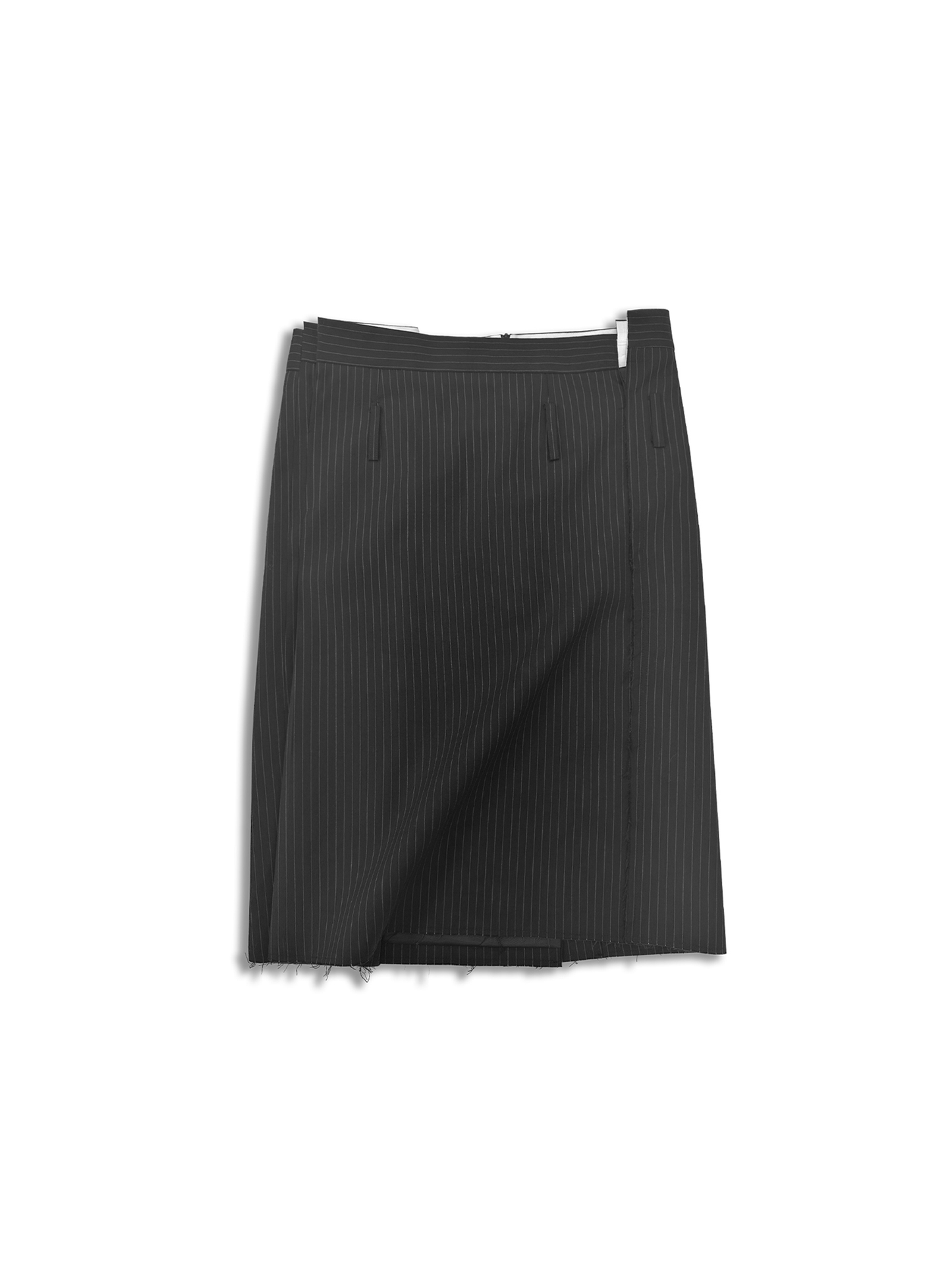 Black Stripe Asymmetric Skirt-TRINITE Studio-APOC STORE
