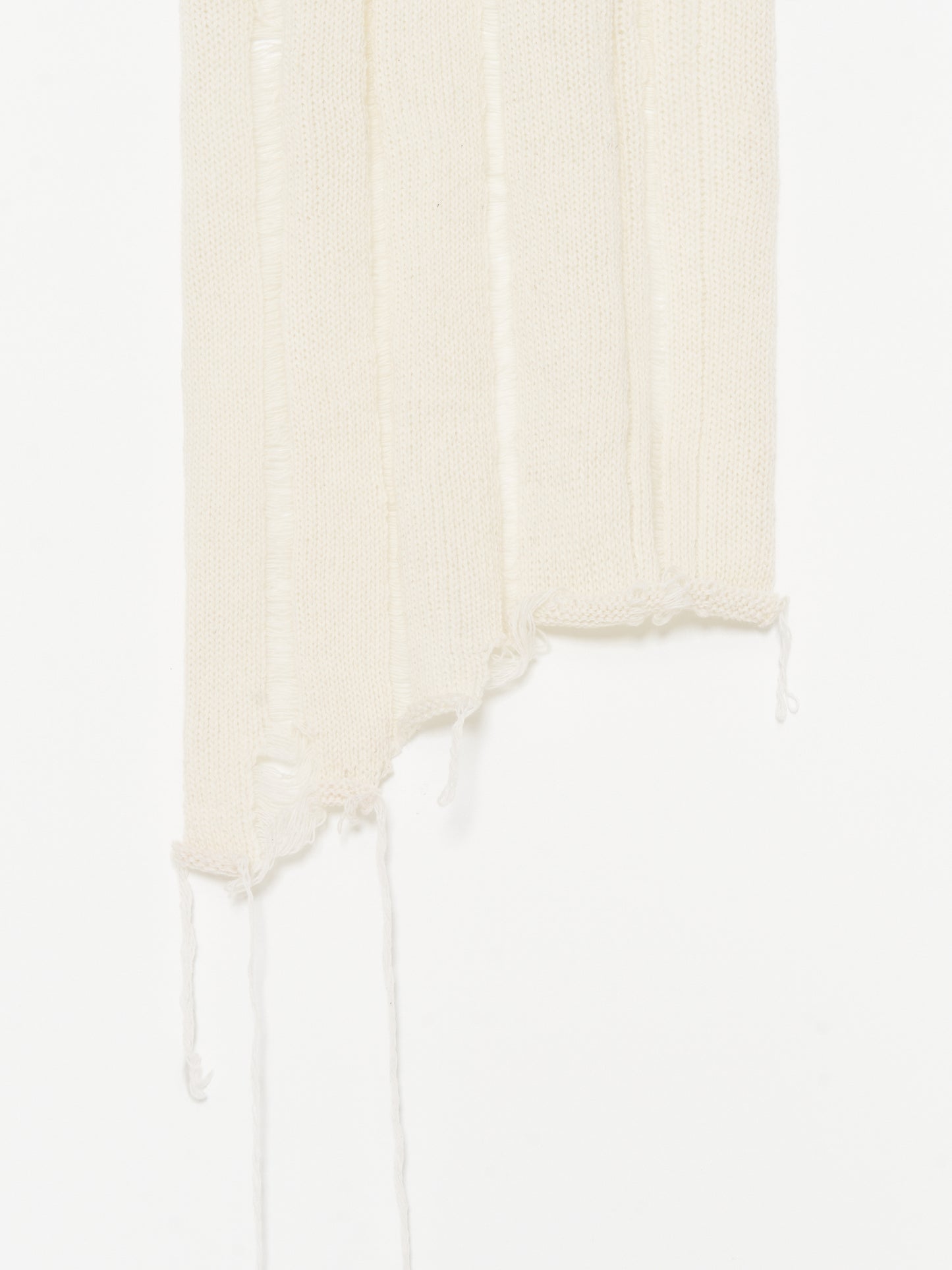 Button Work Cashmere Scarf 001 - Ivory-Taekh-APOC STORE