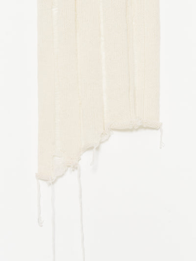 Button Work Cashmere Scarf 001 - Ivory-Taekh-APOC STORE